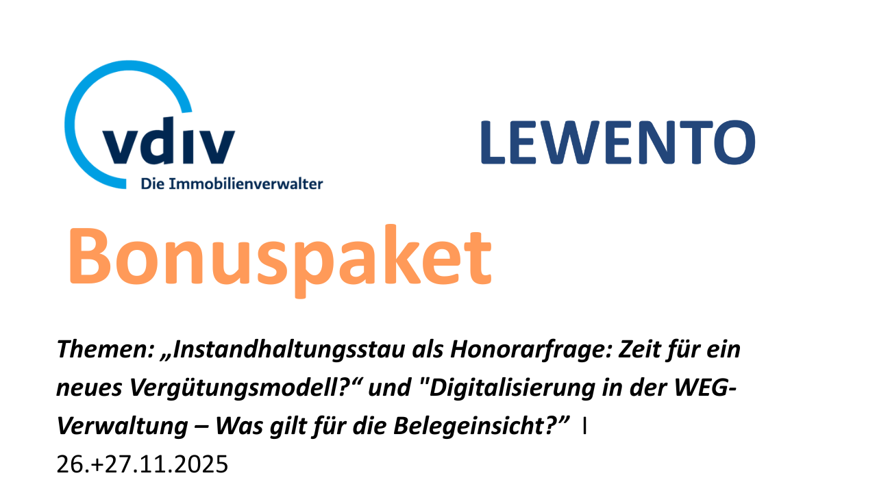 Bild für Bonusmaterial - Erfa-Jahresveranstaltung des VDIV - 26.+27.11.2025