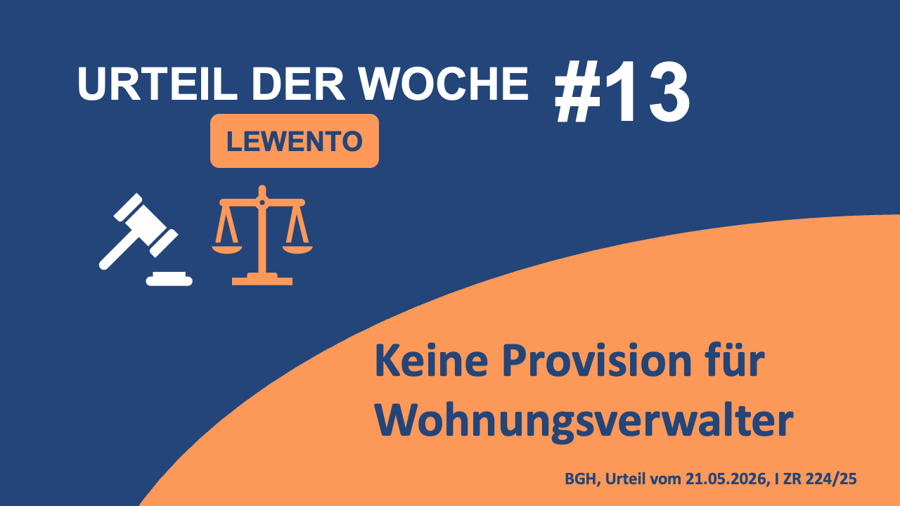 Bild für Urteil der Woche: Keine Maklerprovision für Hausverwaltungen