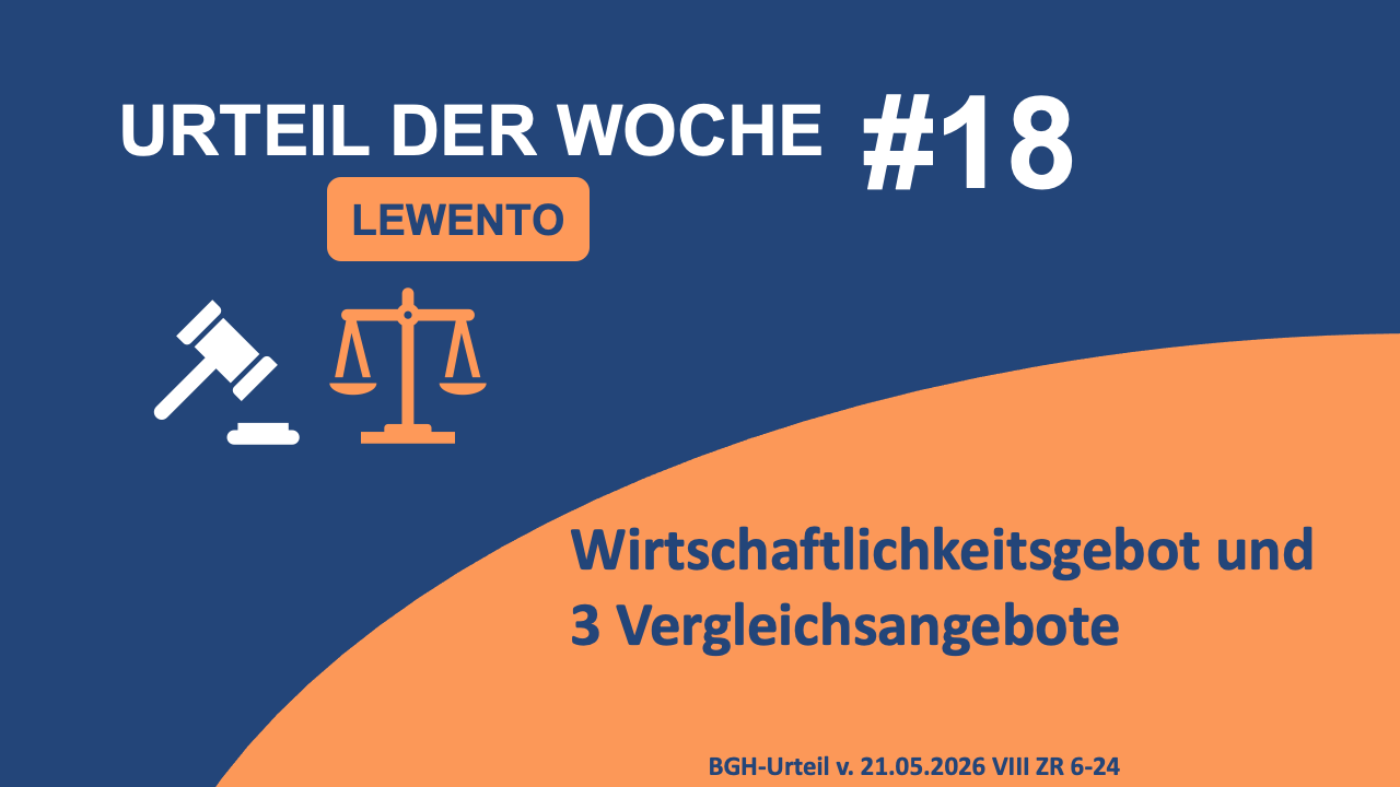 Bild für Urteil der Woche: Wirtschaftlichkeitsgebot bei Betriebskosten – Wer muss eigentlich was beweisen?