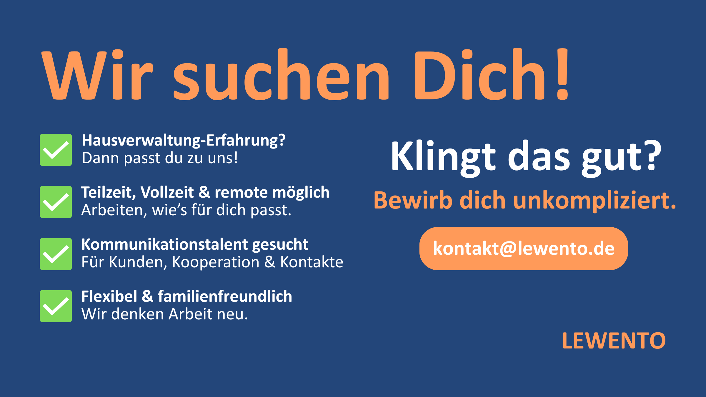 Bild für Wir suchen Dich! Werde Teil unseres Teams!